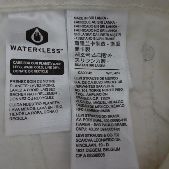 Levi's 501 Cropped Jeans Women's 27x26 White Denim Distressed Button Fly - Picture 12 of 13